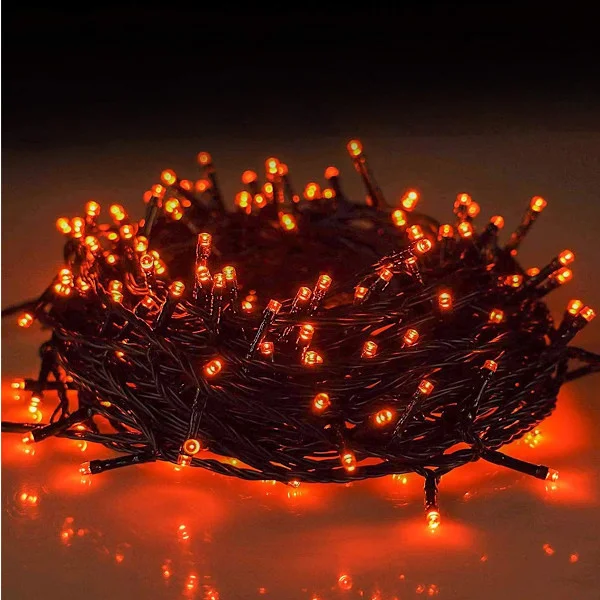 Halloween Connectable Orange LED String Lights, 20M 200 LED Waterproof Outdoor Indoor Fairy Lights, 8 Modes LED Lights, Fairy Lights for Christmas 