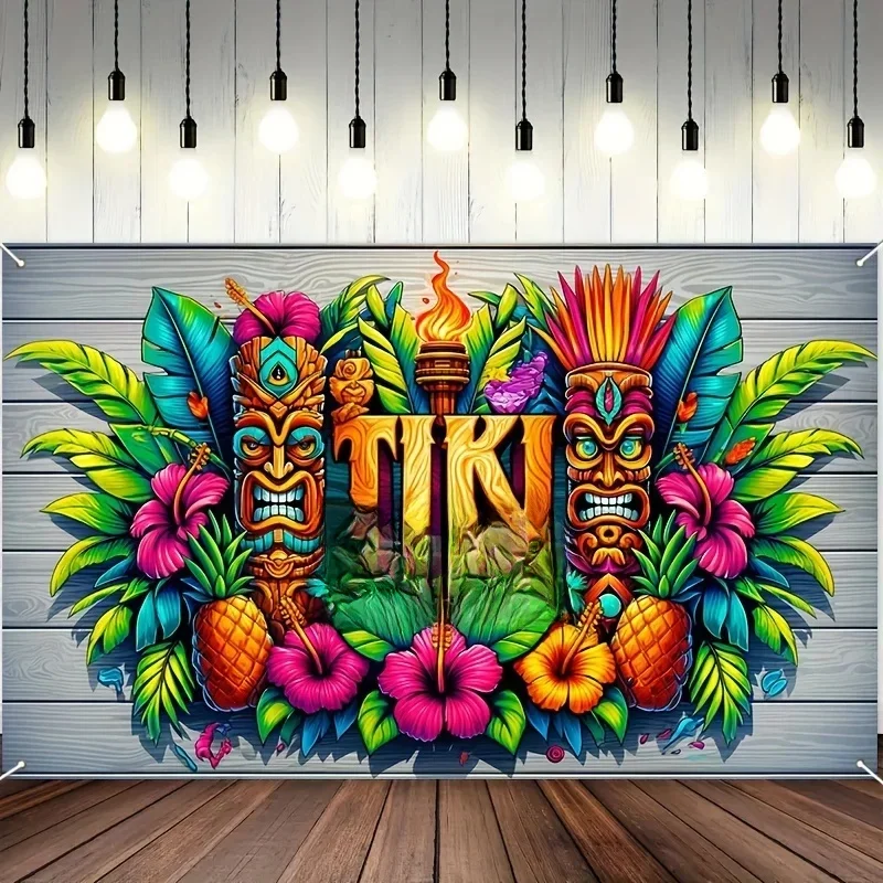 AliExpress - Tropical Tiki Bar Fleur Totem Bannière-Hawaii Beach Party Fond grill