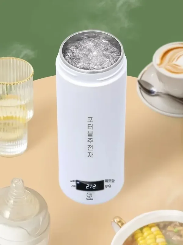AliExpress - Bouilloires électriques portables 450 ml, bouilloire à thé et à café, tasse thermique pour voyager, bouteille d'eau anti-brûlure, menu en