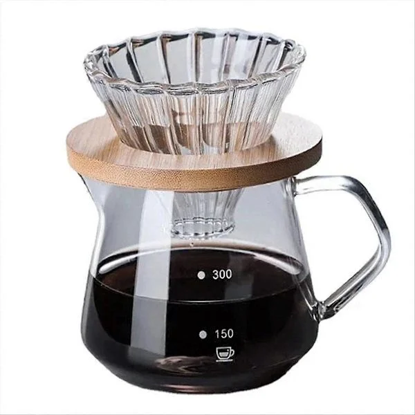 Pour Over Coffee Maker Set, Glass Coffee Pot, 300 ml
