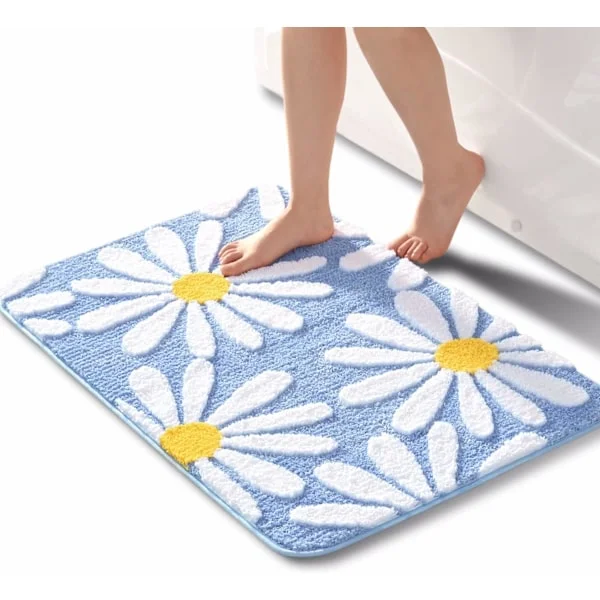 40x60cm Bathroom Mat, Non-Slip Bath Mat, Soft Microfiber Bathroom Rug, Super Absorbent Shower Mat for Living Room