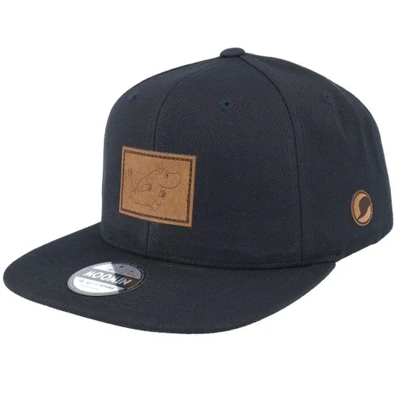 Moomin - Svart snapback Caps - "Moomin Engraved Patch Black Snapback " @ Hatstore