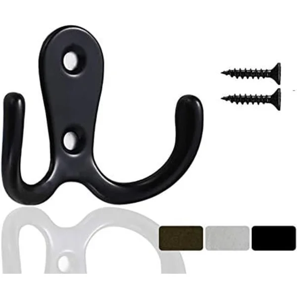 10 stk. dobbelt metal knager og knager opbevaring med skruer