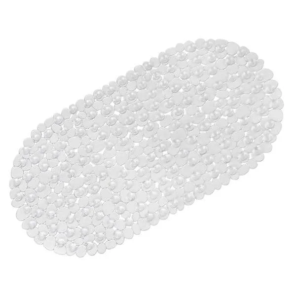 Non-slip bath mats for bathtubs, clear stone bath mat non-slip anti-mold, non-slip shower mat, flexible oval PVC