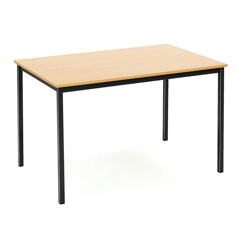 Kantinebord JAMIE, L1200 B800 H735 mm, bøk laminat, svart stativ
