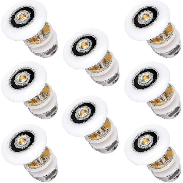 Dusjdørruller 25mm Skyvedusjdører Hjul Erstatning For Dusjkabinett Dusjrom Dusjvegg Topp Bunn Deler Feste (8stk)