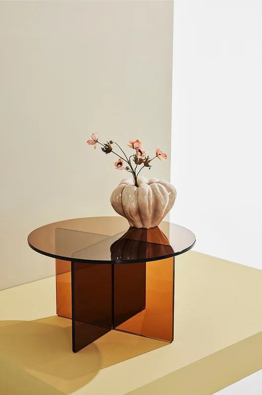 Pastill - Iris salongbord i glass 60 cm - Brun - Sofabord - Fra Homeroom