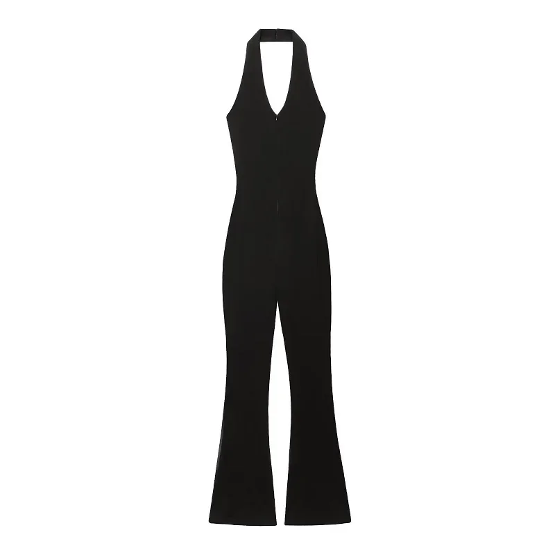 AliExpress - MUJER 2025 Langer Overall für Damen, ausgestellte Fitness-Overalls für Damen, Schwarz, Sommer-Frau-Overall, sexy, ärmellos, rückenfrei