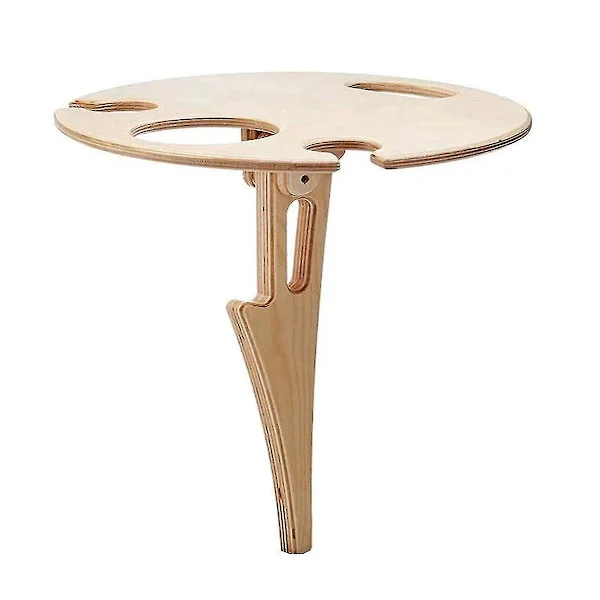Utomhus vinbord - hopfällbart vinbord i trä - vinglashållare flaska och glas hållare skrivbord hopfällbart bord