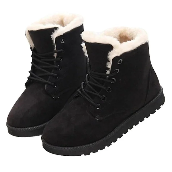 [LCS] Fluffy Snow Boots Tykke Fleeceforede Varme Vinterstøvler til Kvinder