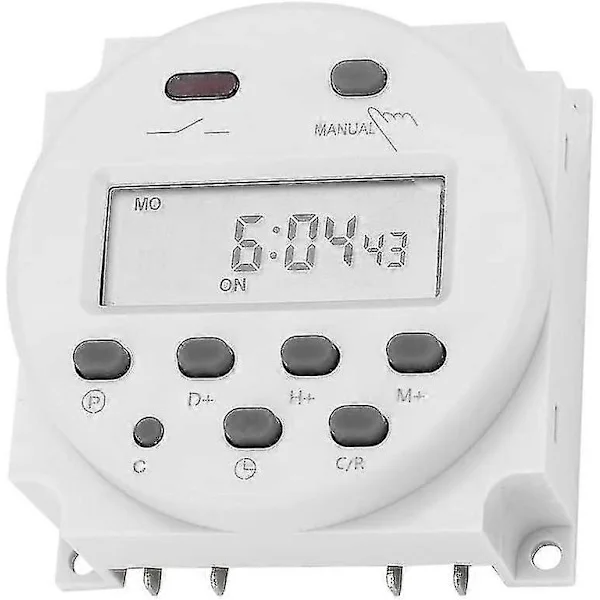 Timer Switch 12v 16a Digital Elektronisk LCD Tidrelä Switch Programmerbar LCD Digital Mikrodator Mini Kontroll Ström Timer Switch Cn101a