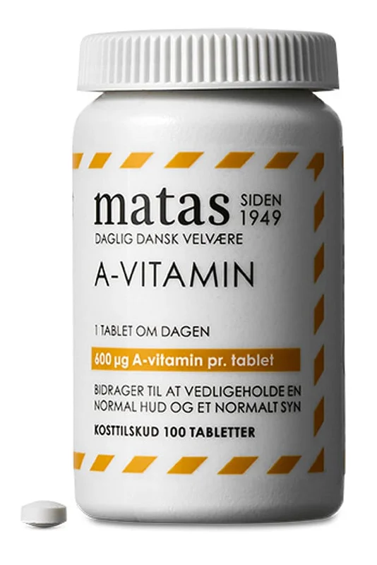 3 for 2 - Matas Striber A-vitamin 600 mcg 100 tabl., Helse & Madvarer, Vitaminer, A-vitamin