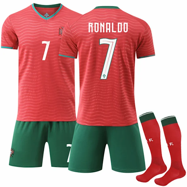 VM 2026 Portugal Hjemme Fotballdrakter Sett Fotballklær Nr. 7 Ronaldo 2026 Verdenscup-FA-