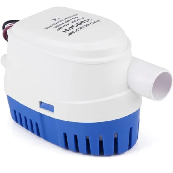 Länspumpar, 12V 1100GPH Automatisk Dränkbar Intern Båtlänspump med Nivåvippa, Vattenpump för Båtar, Dammar, Simbassänger