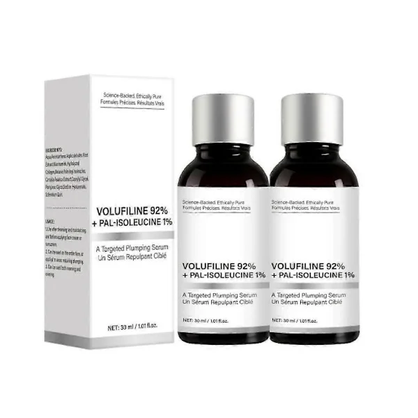 Volufiline 92% + Pal-Isoleucine 1% Fyllande Vattenfritt Serum, Volufiline Serum, Ansiktsvård för Volymförlust, Hudelasticitet, 30ml 2st