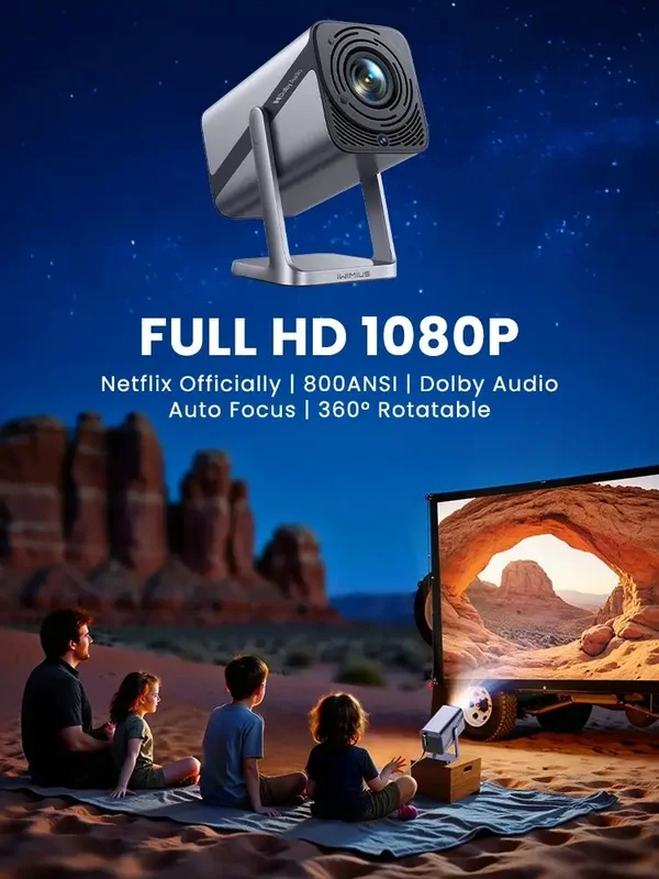 AliExpress - Wimius 4K-Projektor, offizielles Netflix 800ANSI Autofokus/Keystone FHD 1080p WIFI 6 Bluetooth5.2 Dolby 360 ° Drehen Sie Heimkino