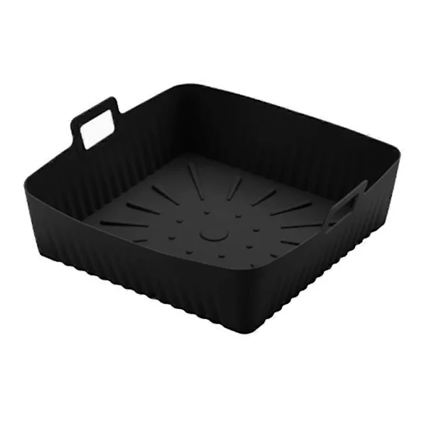 23cm/9In Firkantet Stor Silikon Airfryer Form for Ninja Airfryer 6-8QT Gjenbrukbar Airfryer Ovn Bakeform Gryte B
