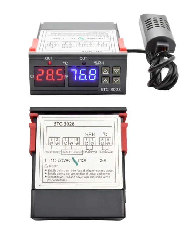 AliExpress - Contrôleur numérique de température et d'humidité, therye.com hygromètre AC 1000 V DC 24V 12V, refroidisseur de chauffage, STC 3000 3008 