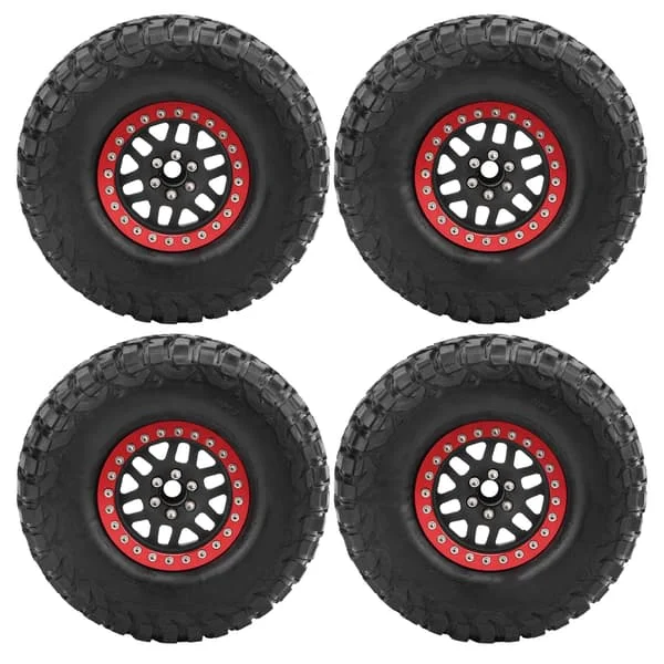 4ST 1 10 2.2 Ton RC Bil Dekk Hjul Verktøysett Legering MIXRC001 Hjulskinn Svart