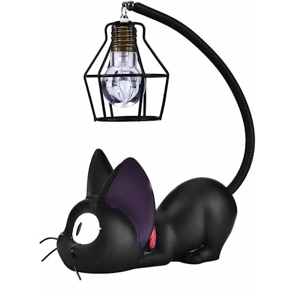Cute Black Cat Desk Lamp, Resin Craft Night Light, Desk Lamp, Table Decoration, Gift, Night Light, Bedside Lamp (Blue Eyes)