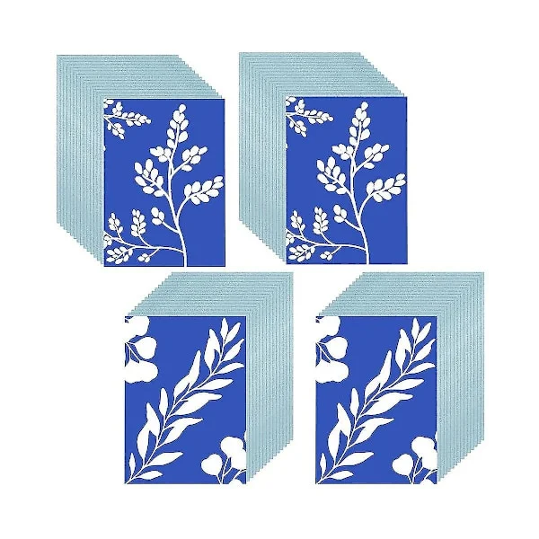60 st Cyanotyp papper A5 soltryck konstkit Högkänsligt solpapper Soltryck papper Ritkonst