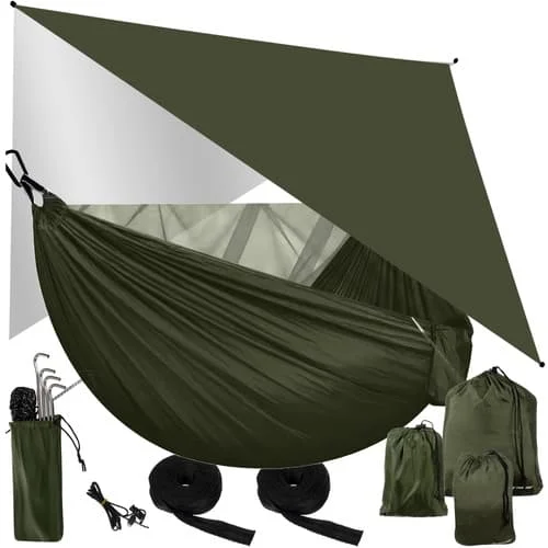 Hengekøye med myggnett og solbeskyttelse – 260 x 140 cm