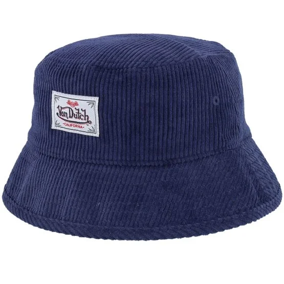 Von Dutch - Blå bucket Hat - Square Patch Hat Navy Bucket @ Hatstore