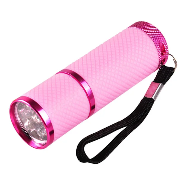 AVEKI 9 LED Liten Glow Nagellampa, Mini UV Nagel Torktumlare för Gel Naglar Polish, Bärbar Ficklampa för Nagelkonst Rosa
