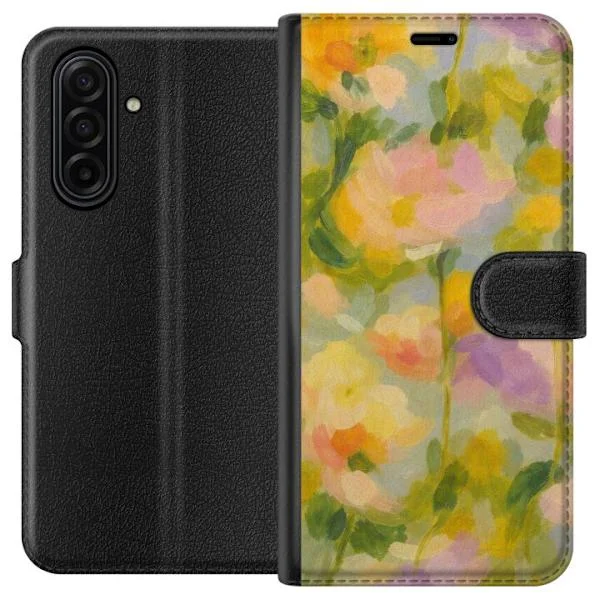 Kompatibelt Plånboksfodral till Samsung Galaxy A17 5G Mjuka sommarblommor i drömsk pastellharmoni