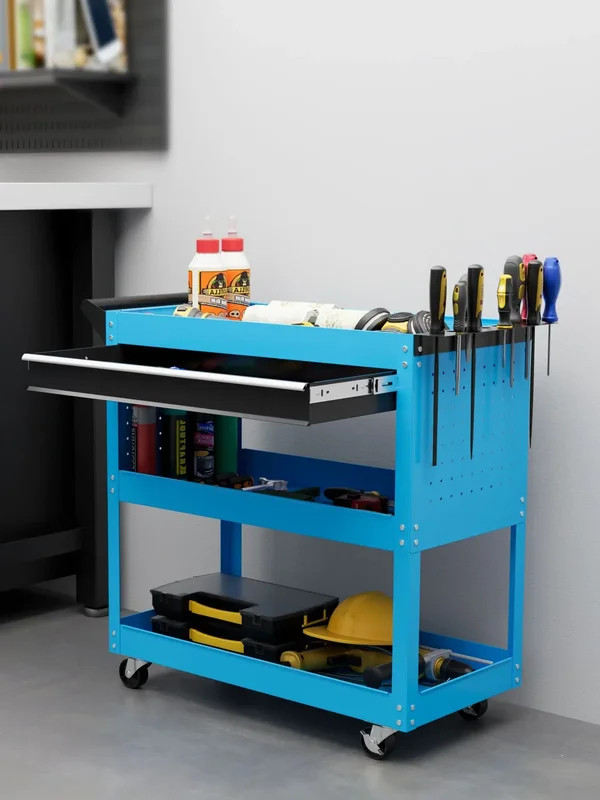 AliExpress - DURHAND Chariot d'atelier servante atelier chariot à outil à 3 niveaux avec tiroir, porte-outils latéral et poignée, desserte at