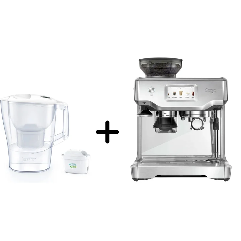 Sage SES880BSS The Barista Touch Espressokeitin + Brita Aluna suodatinkannu