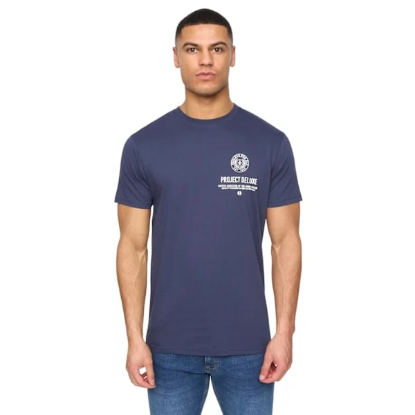 Henleys Henstamp T-shirt i bomull för män XL Navy