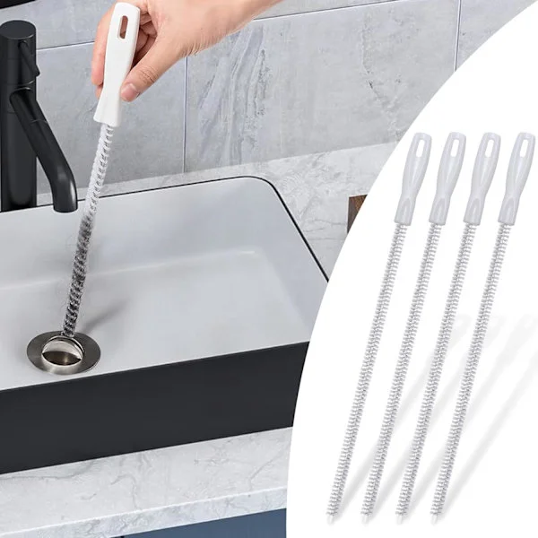 4 st diskbänksrengöringsborste, avloppsrensare borste 45 cm, flexibla diskbänksrensare borstar avloppsrensare verktyg avloppsslang