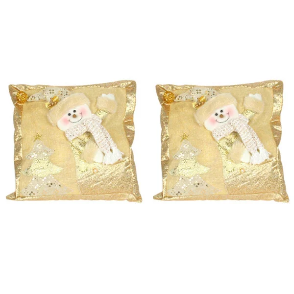 [RM]2 st jultomte kuddfodral Santa Claus snögubbe kuddfodral Hem Gyllene jul kudde Soffa Kudde 44 * 44cm Kuddfodral ej kudde