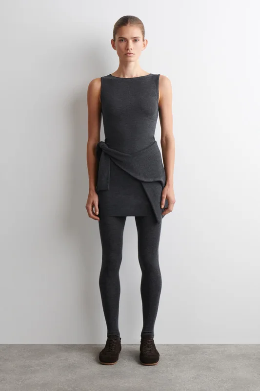COS Seamless Merino Wool Mini Dress in Grey - Women