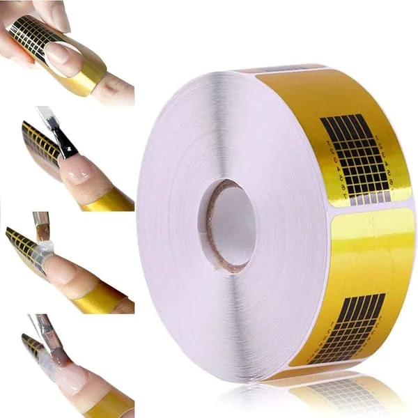 【YD】500 Pcs Nail Art Tips Extension Stickers, Self-Adhesive Nail Form with Number, For UV Gel Nail Extensions (1 Roll)