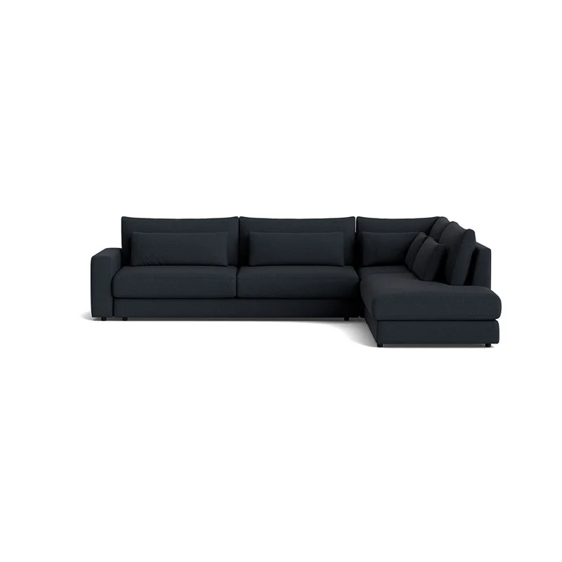 Sevilla Ecksofa, rechts, Loop Dunkelblau, modernes Design, hoher Sitzkomfort, bequeme Polsterung, 85cm Höhe, zeitloser Stil, gemütlich, groß