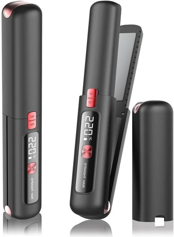 Trådløs rettetang og krølltang 2-i-1 Mini Lett og Liten USB Oppladbar med 4500mAh Batteri 10s Rask Oppvarming Bærbar Keramisk Flat