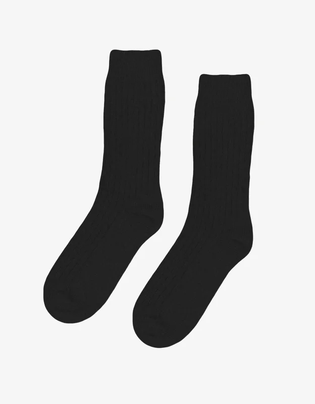 Merino Wool Blend Sock - Deep Black - 41-46