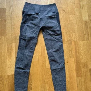 Mörkgrå tränings tights med hög midja