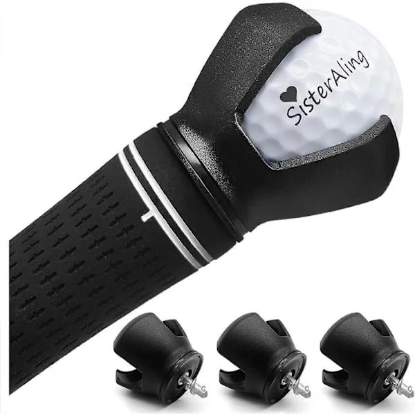 3-Prong Golfbollshämtare, Räddare för Ryggen, Klämma för Puttergrepp, Sugkopp för Bollhämtning, Sugpropp för Golfskruvar (3-pack)