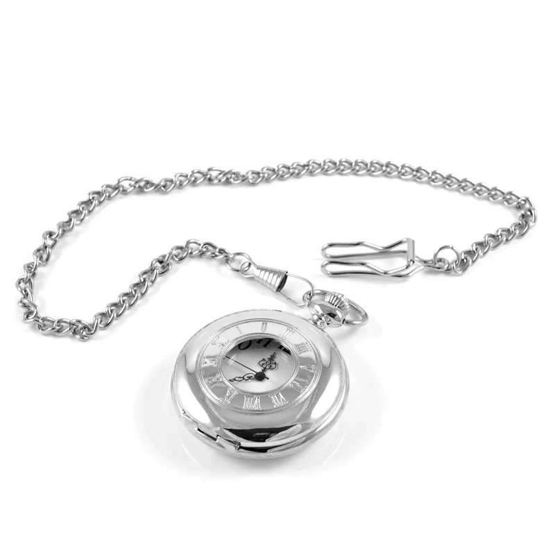 Silver-Tone Quartz Pocket Watch for Men - Pocket watches