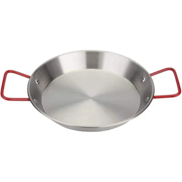 Ruostumattomasta teräksestä valmistettu paellapannu, tarttumaton paistinpannu, paellapannu kotikokkaukseen, 28 cm