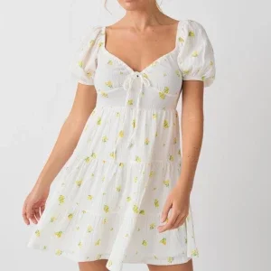 Puff sleeve mini dress