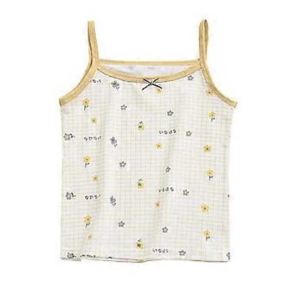Sommertopper for jenter Ermeløs vest Sling skjorter for småjenter Vårklær Myk farge Trykt topp Vest skjorte (120cm til 130cm P4)