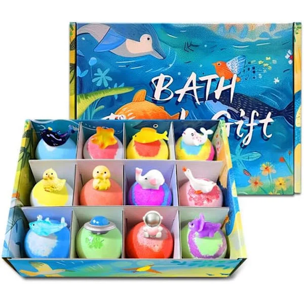 Bath Bombs for Kids with Surprise Toys | 12 Eco-Friendly Fizzers, Fun & Educational