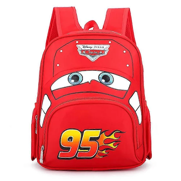 Lightning McQueen Bilar Tryck Barn Pojkar Tecknad Ryggsäck Skolväska Röd
