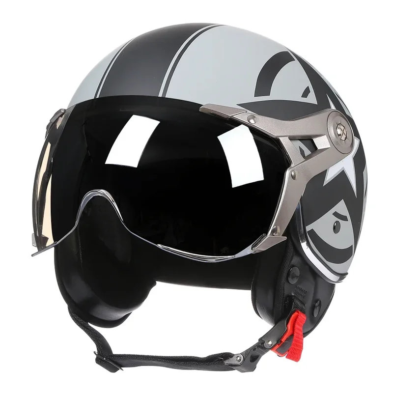 AliExpress - Casques de moto rétro ouverts DOT 3/4, casques de moto vintage, casques de chopper, casques de moto, casques de scooter pour hommes et 