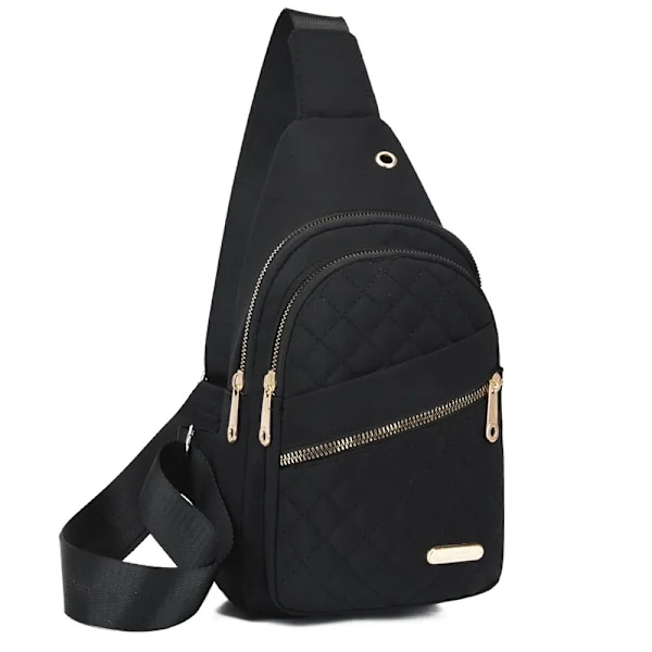Liten Sling Ryggsäck Dam Bröstväska Casual Messenger Väska Resväska Liten Portfölj Väska Svart-WELLNGS (LGL)