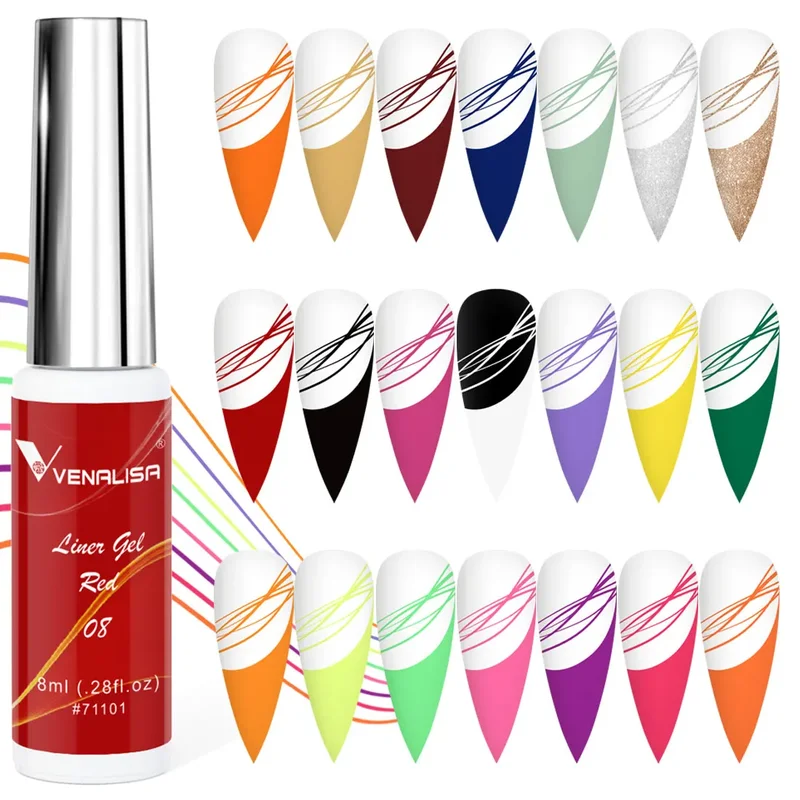 AliExpress - Venalisa Liner Gel 8 ml French Nail Gel Polish UV LED Painting Gel Nail Art Design Wunderschöne Glitzerfarbe DIY Zeichenlack